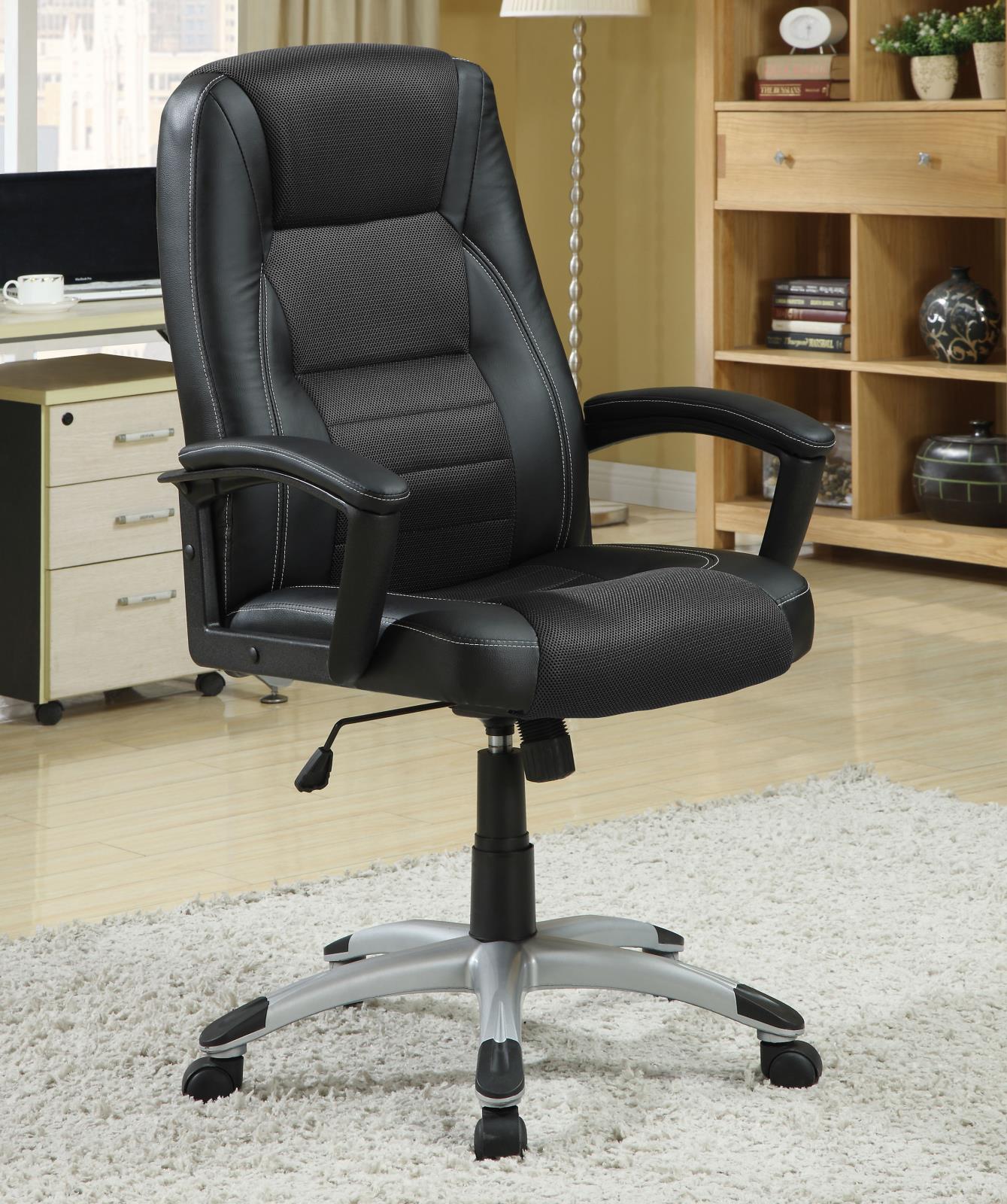 Dione Black Adjustable Height Office Chair - 800209 - Bien Home Furniture &amp; Electronics