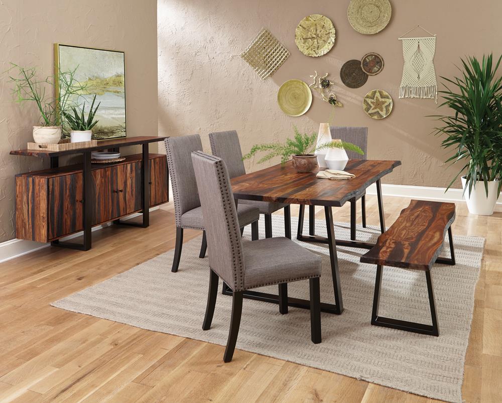 Ditman Gray Sheesham/Black Live Edge Dining Bench - 110183 - Bien Home Furniture & Electronics
