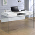 Dobrev Glossy White/Clear 2-Drawer Writing Desk - 800829 - Bien Home Furniture & Electronics