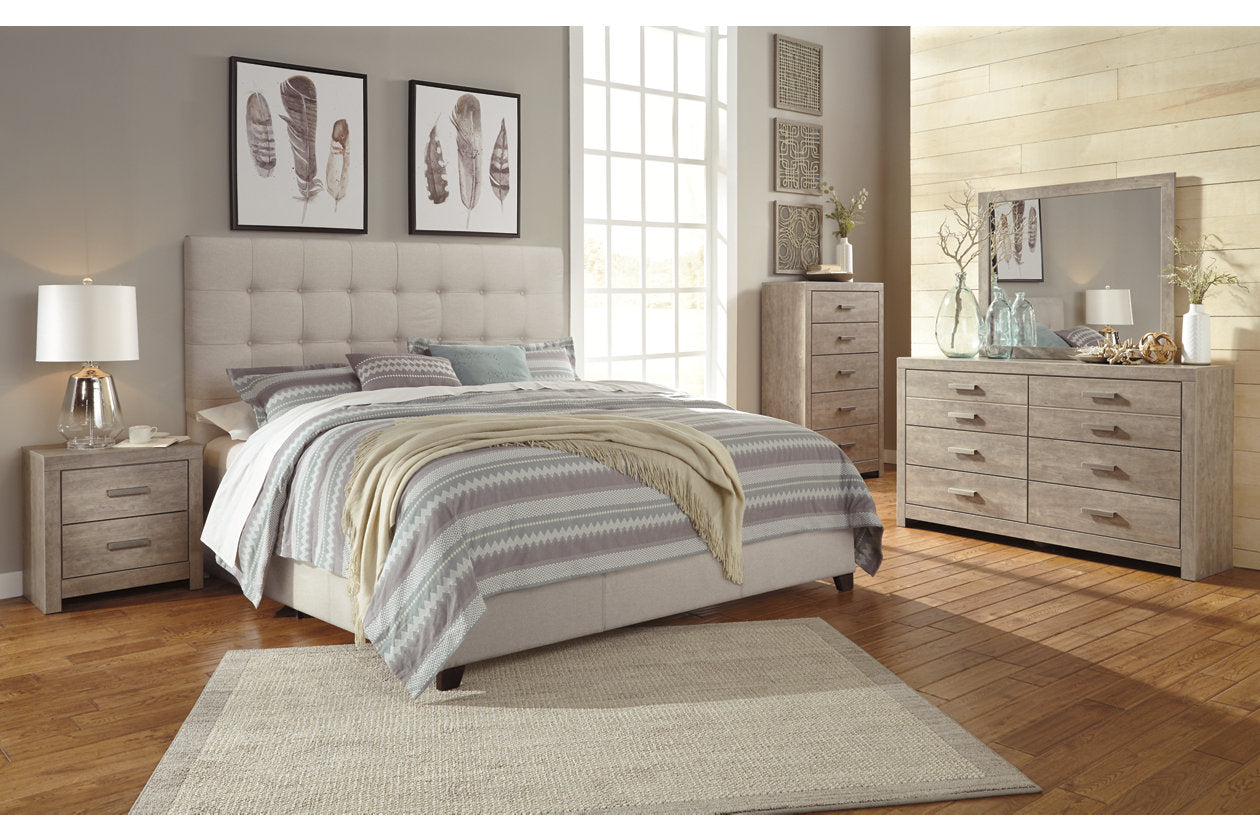 Dolante Beige Queen Upholstered Bed - B130-581 - Bien Home Furniture & Electronics