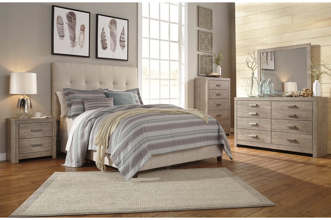Dolante Beige Queen Upholstered Bed - B130-581 - Bien Home Furniture & Electronics