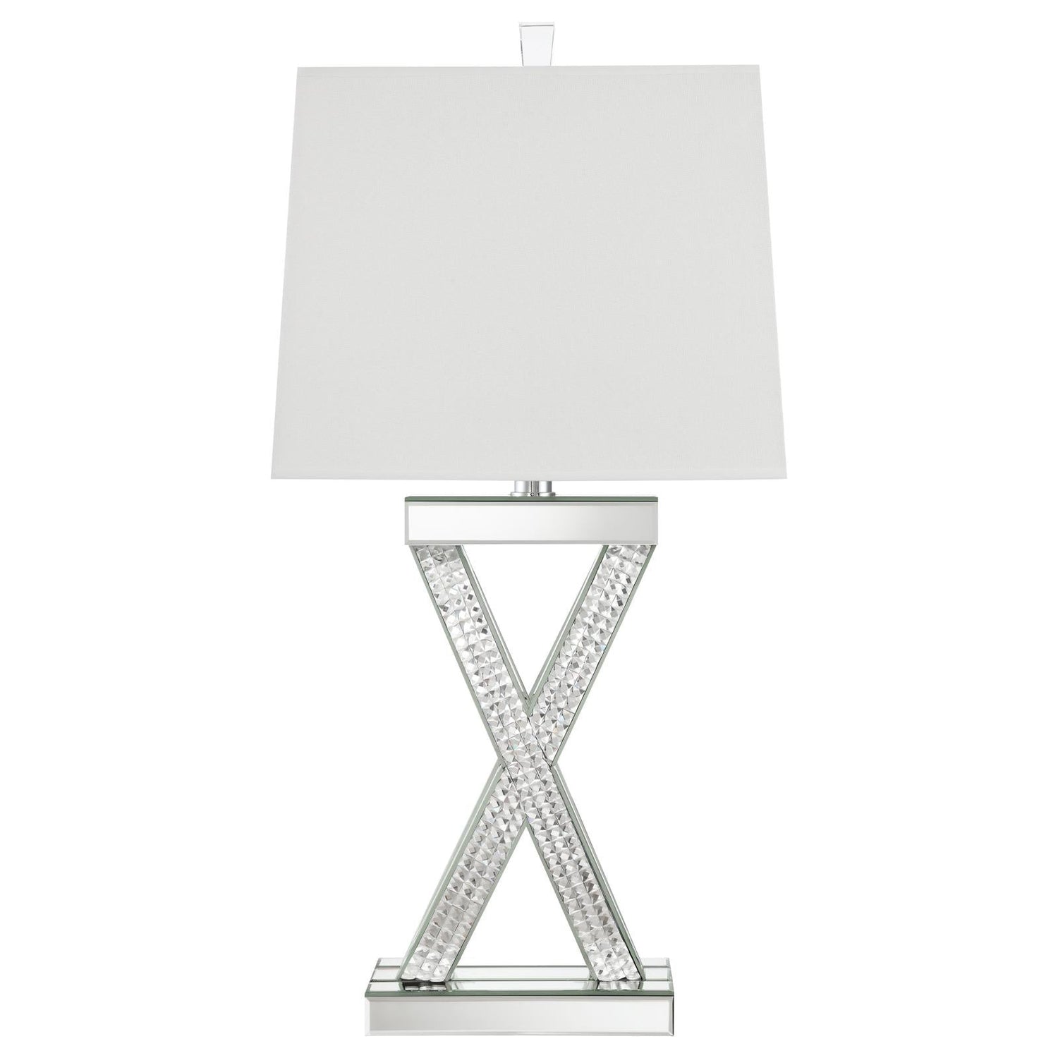 Dominick Table Lamp with Rectange Shade White/Mirror - 923289 - Bien Home Furniture & Electronics
