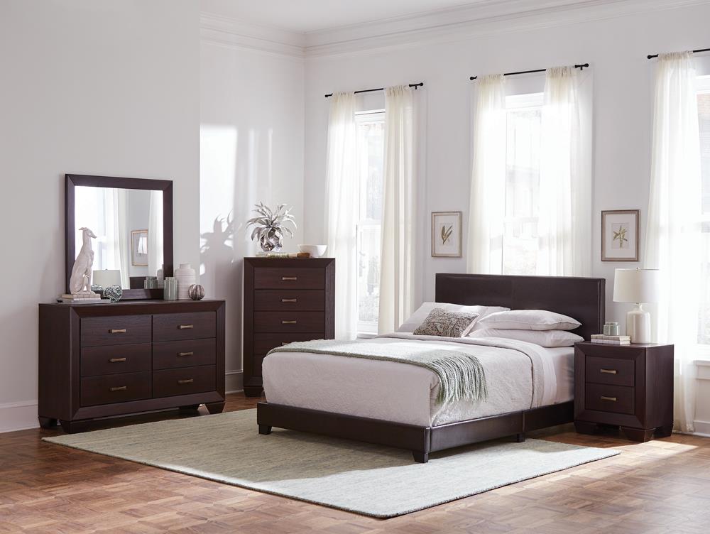 Dorian Upholstered Eastern King Bed Brown - 300762KE - Bien Home Furniture & Electronics