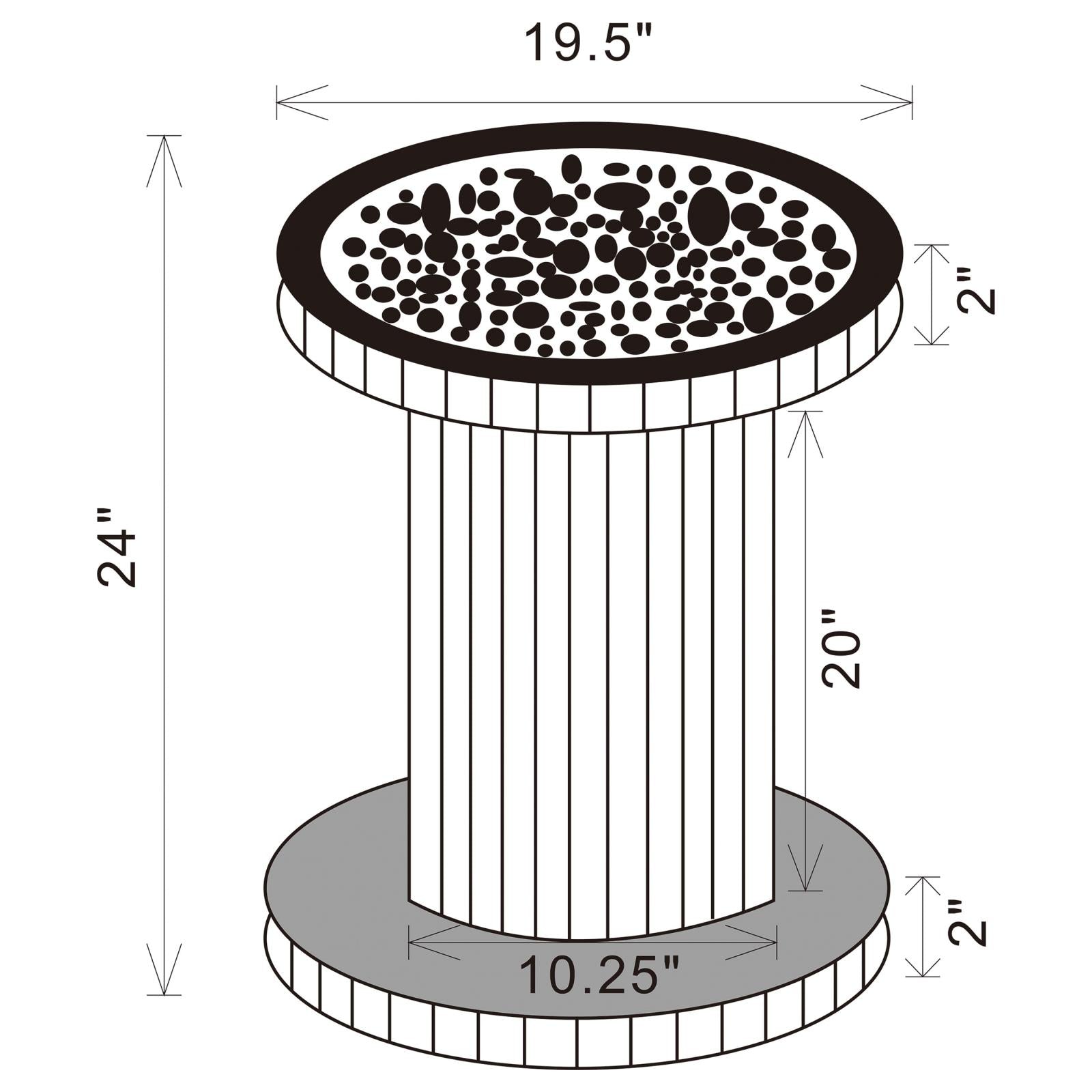 Dorielle Mirror Crystal Inlay Round Top Accent Table - 936125 - Bien Home Furniture & Electronics