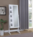 Doyle White Jewelry Cheval Mirror with Picture Frames - 904031 - Bien Home Furniture & Electronics