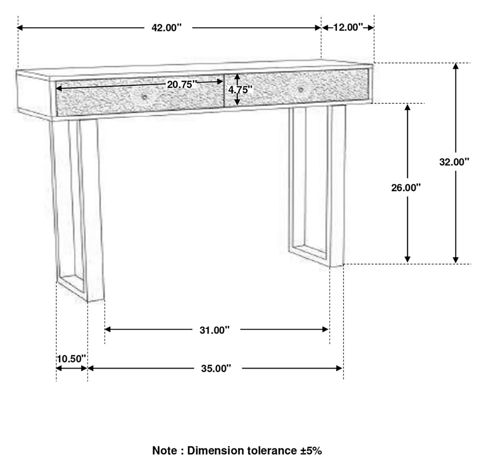 Draco Natural Console Table with Hand Carved Drawers - 953512 - Bien Home Furniture &amp; Electronics