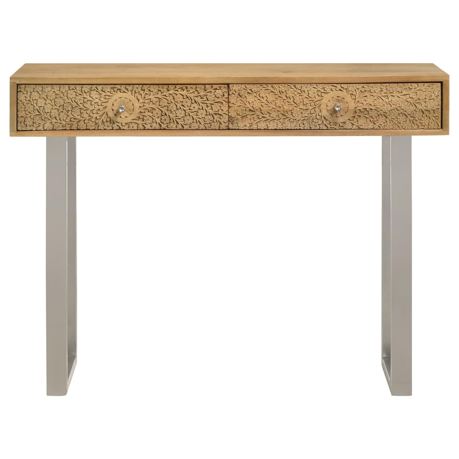 Draco Natural Console Table with Hand Carved Drawers - 953512 - Bien Home Furniture &amp; Electronics