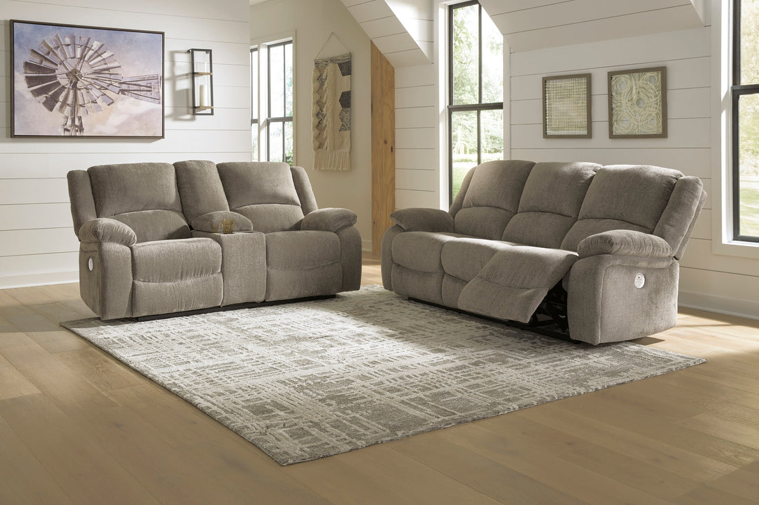 Draycoll Pewter Power Reclining Living Room Set - SET | 7650587 | 7650596 - Bien Home Furniture &amp; Electronics