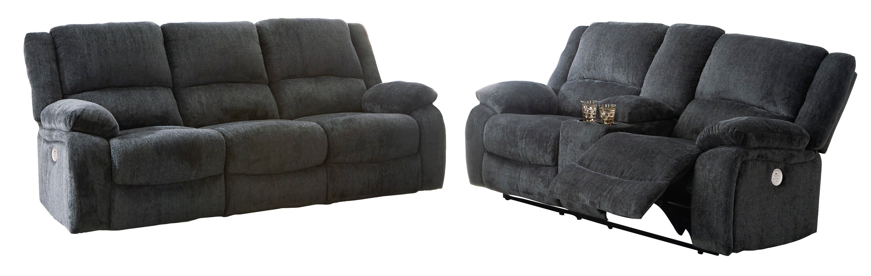 Draycoll Slate Power Reclining Living Room Set - SET | 7650487 | 7650496 - Bien Home Furniture & Electronics