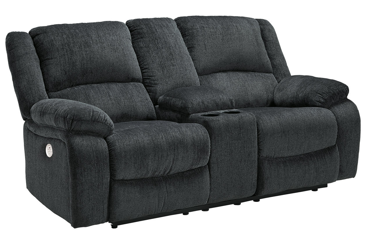 Draycoll Slate Power Reclining Loveseat with Console - 7650496 - Bien Home Furniture & Electronics