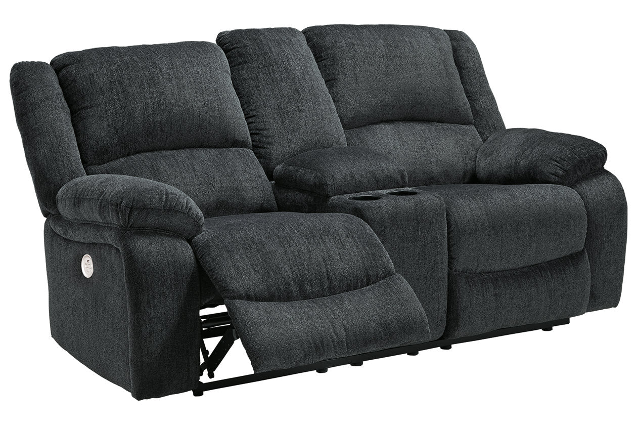 Draycoll Slate Power Reclining Loveseat with Console - 7650496 - Bien Home Furniture & Electronics