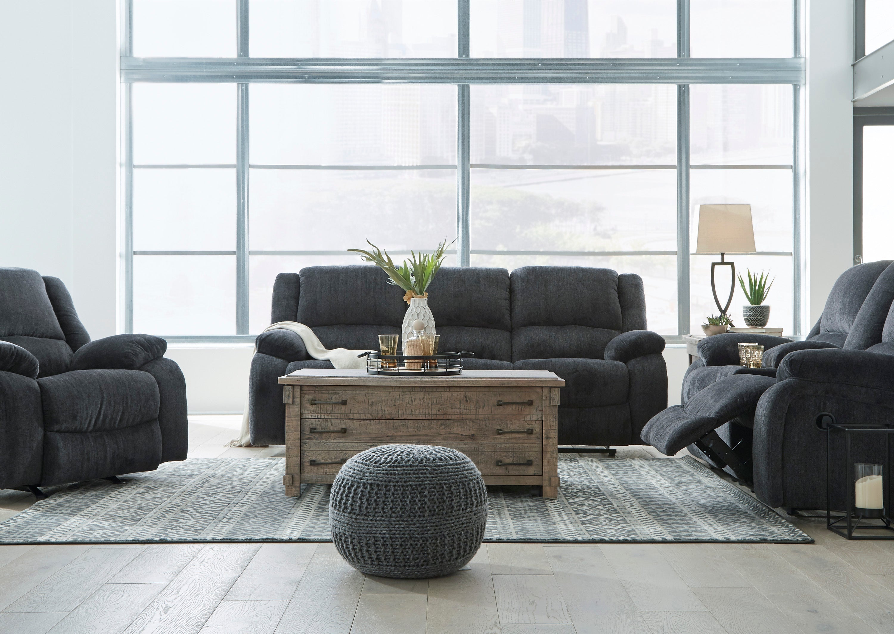 Draycoll Slate Reclining Living Room Set - SET | 7650488 | 7650494 - Bien Home Furniture & Electronics