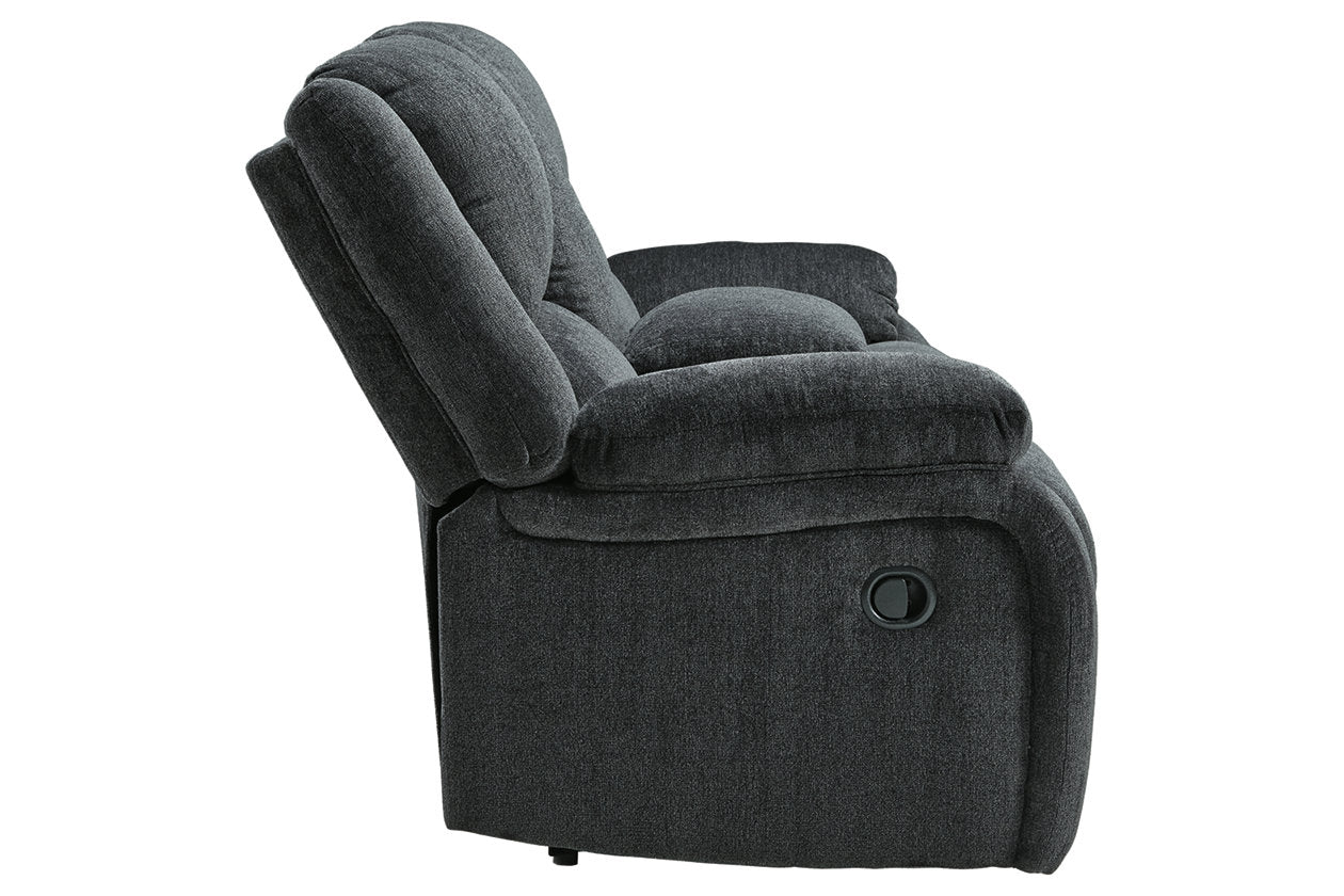 Draycoll Slate Reclining Loveseat with Console - 7650494 - Bien Home Furniture & Electronics
