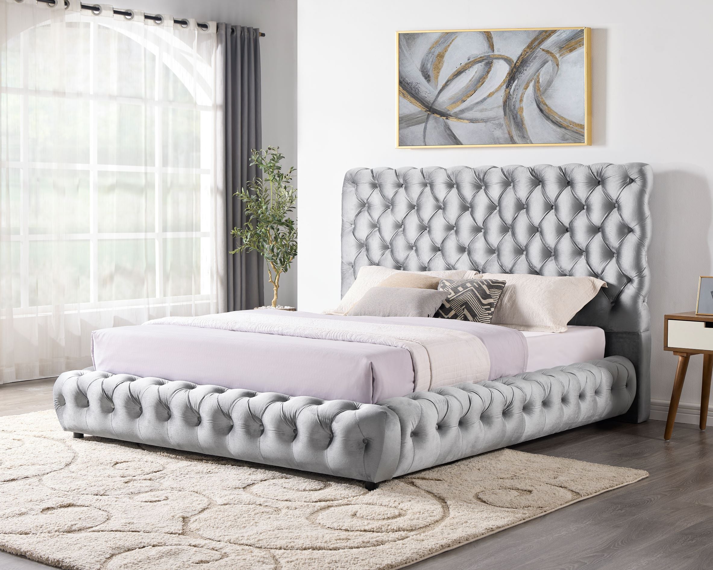 Dream Gray Platform Bed - Queen, King *QUEEN - DREAM GRAY QUEEN - Bien Home Furniture & Electronics