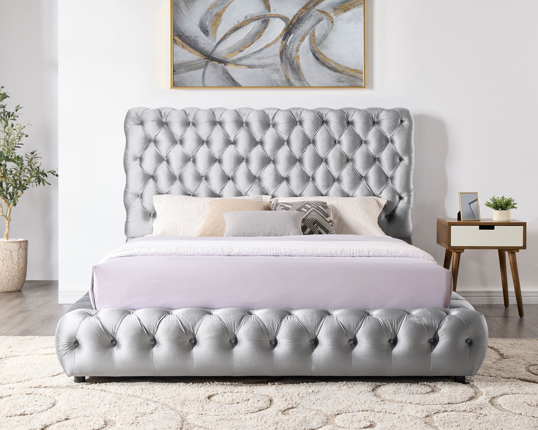 Dream Gray Platform Bed - Queen, King *QUEEN - DREAM GRAY QUEEN - Bien Home Furniture & Electronics