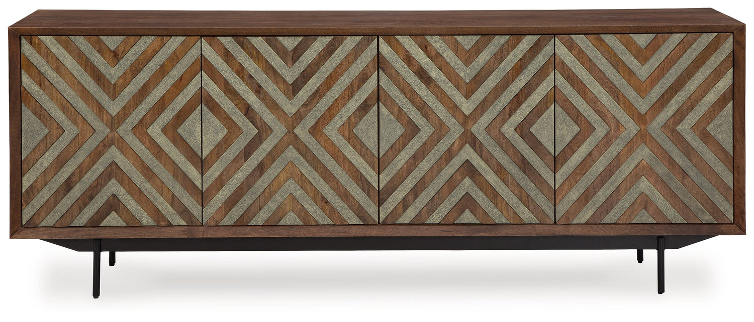 Dreggan Brown/Gold Finish Accent Cabinet - A4000577 - Bien Home Furniture & Electronics