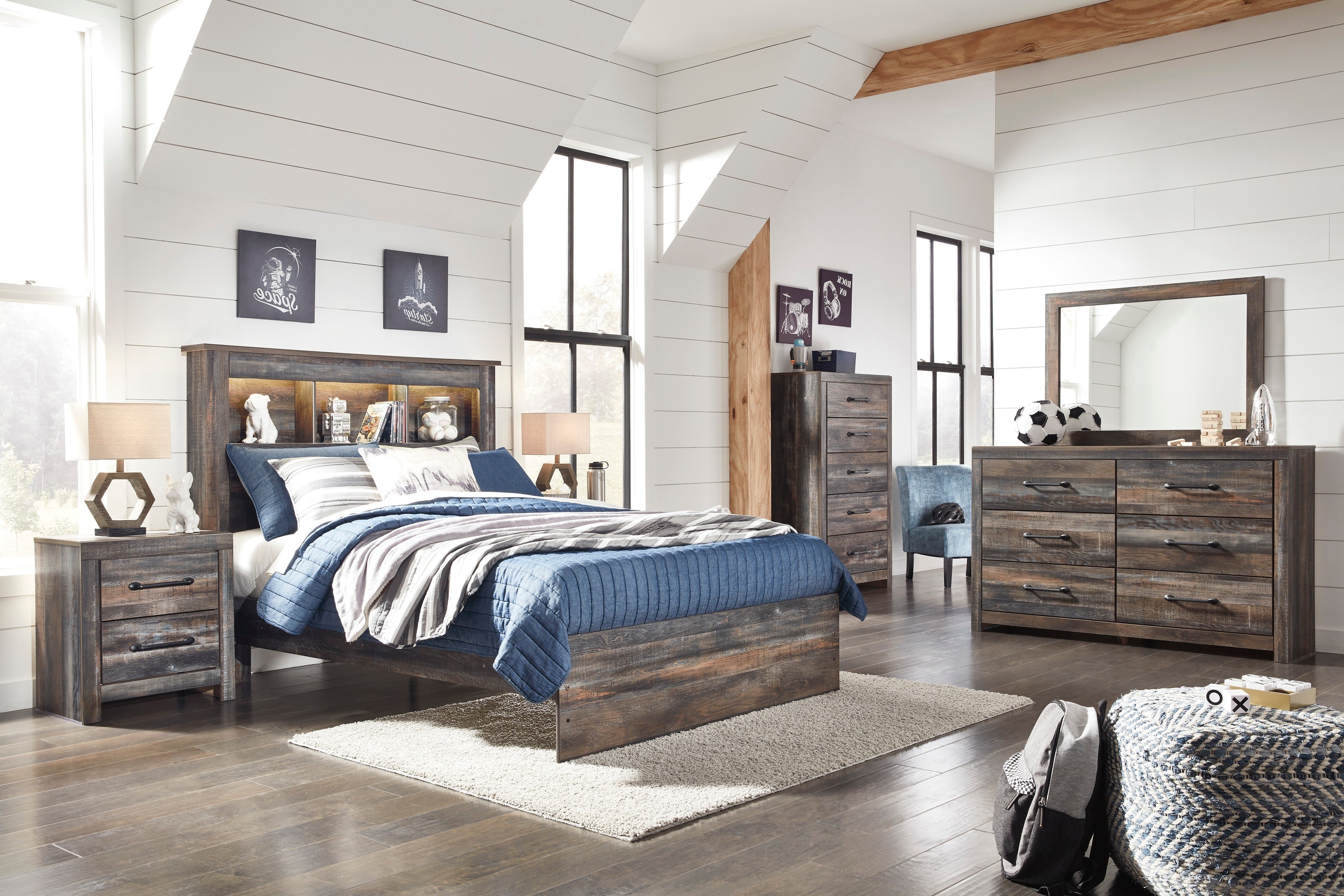 Drystan Multi Bookcase Youth Bedroom Set - SET | B211-84 | B211-85 | B211-86 | B211-31 | B211-36 | B211-92 | B211-46 - Bien Home Furniture & Electronics