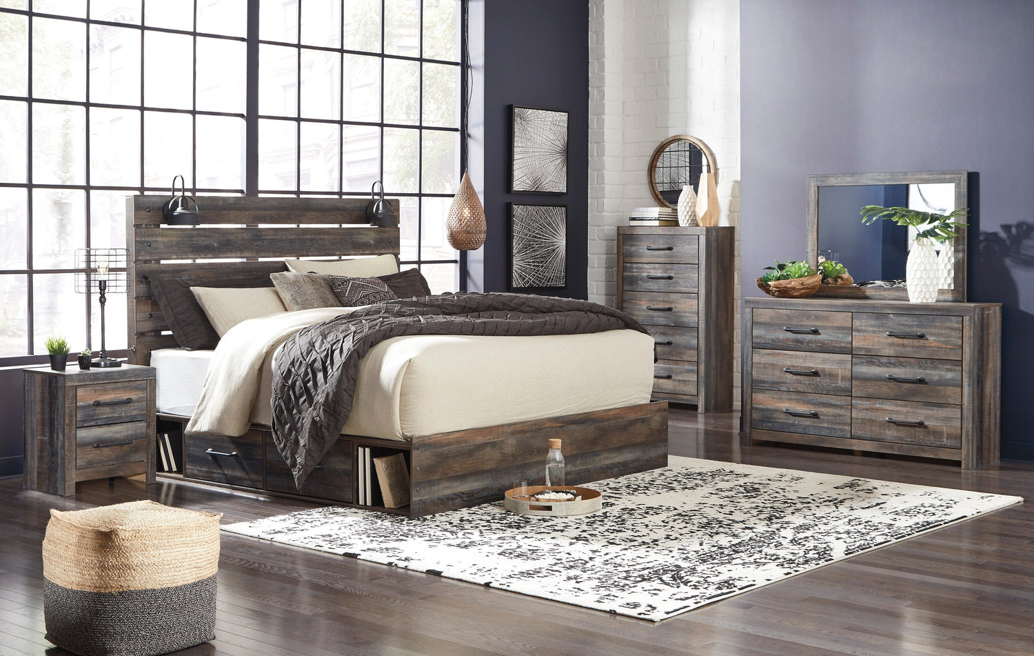 Drystan Multi Double Side Storage Platform Bedroom Set - SET | B211-54 | B211-57 | B211-60(2) | B211-31 | B211-36 | B100-13 - Bien Home Furniture & Electronics