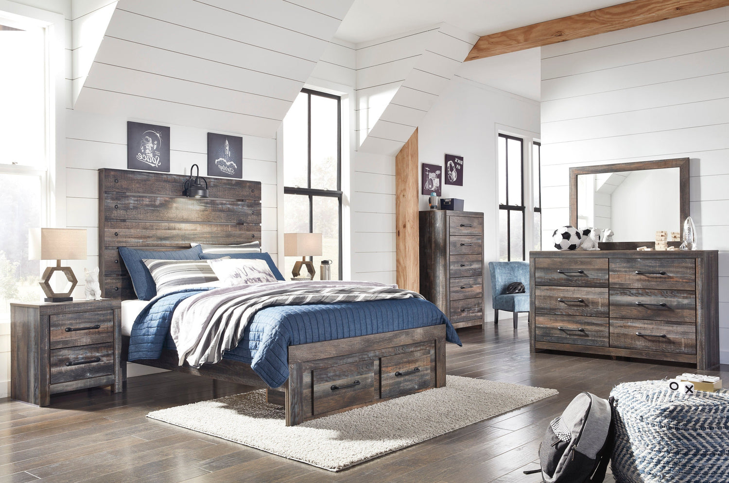 Drystan Multi Footboard Storage Youth Bedroom Set - SET | B211-84S | B211-86 | B211-87 | B211-31 | B211-36 | B211-92 | B211-46 - Bien Home Furniture & Electronics