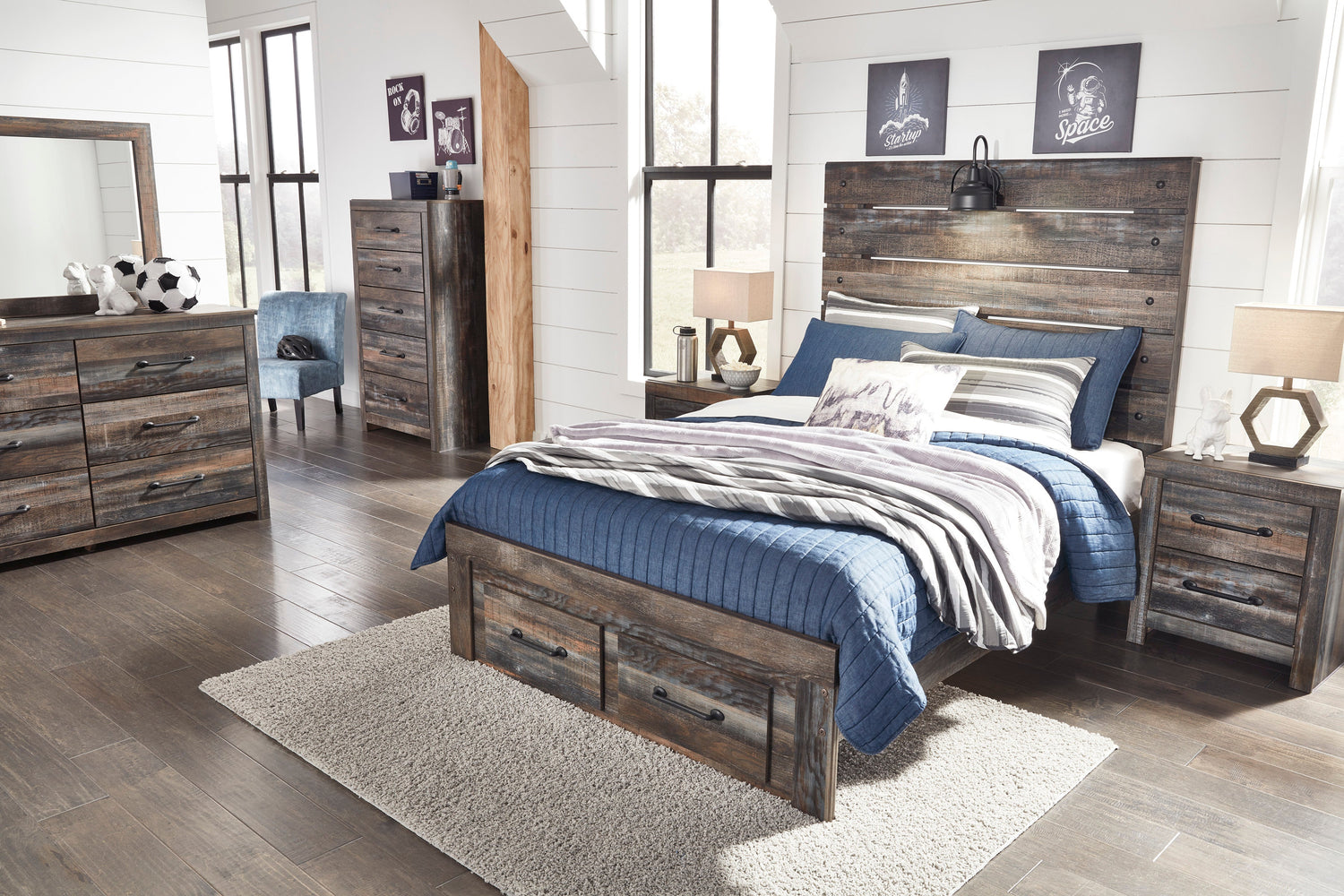 Drystan Multi Footboard Storage Youth Bedroom Set - SET | B211-84S | B211-86 | B211-87 | B211-31 | B211-36 | B211-92 | B211-46 - Bien Home Furniture & Electronics