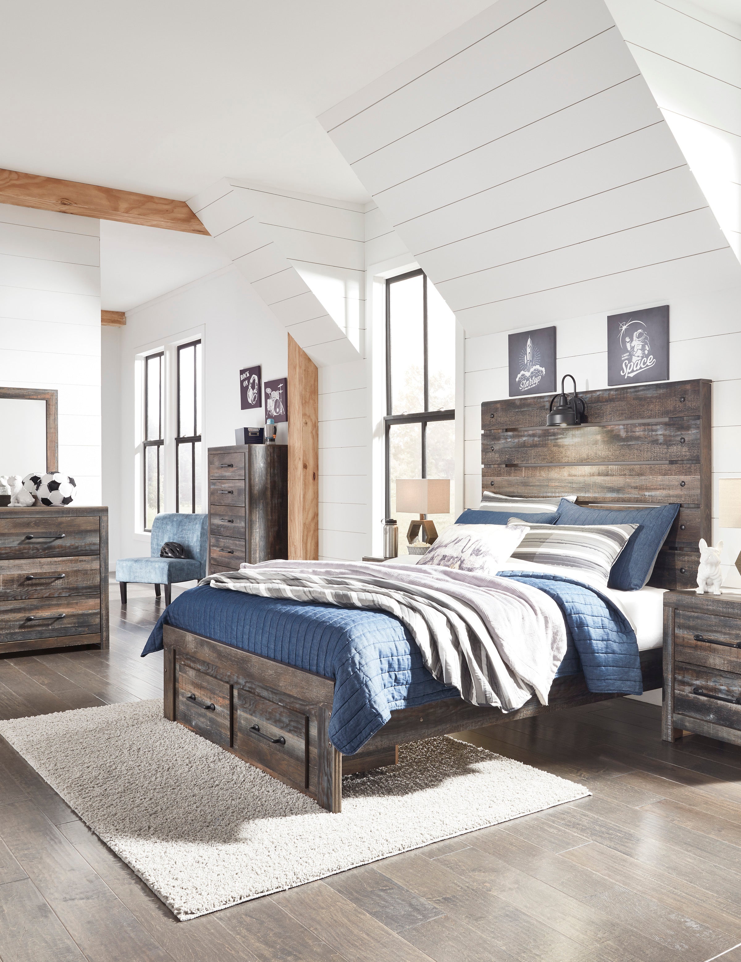 Drystan Multi Footboard Storage Youth Bedroom Set - SET | B211-84S | B211-86 | B211-87 | B211-31 | B211-36 | B211-92 | B211-46 - Bien Home Furniture & Electronics