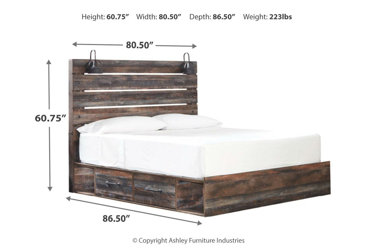 Drystan Multi King Panel Bed with 2 Storage Drawers - SET | B100-14 | B211-56 | B211-58 | B211-160 - Bien Home Furniture & Electronics