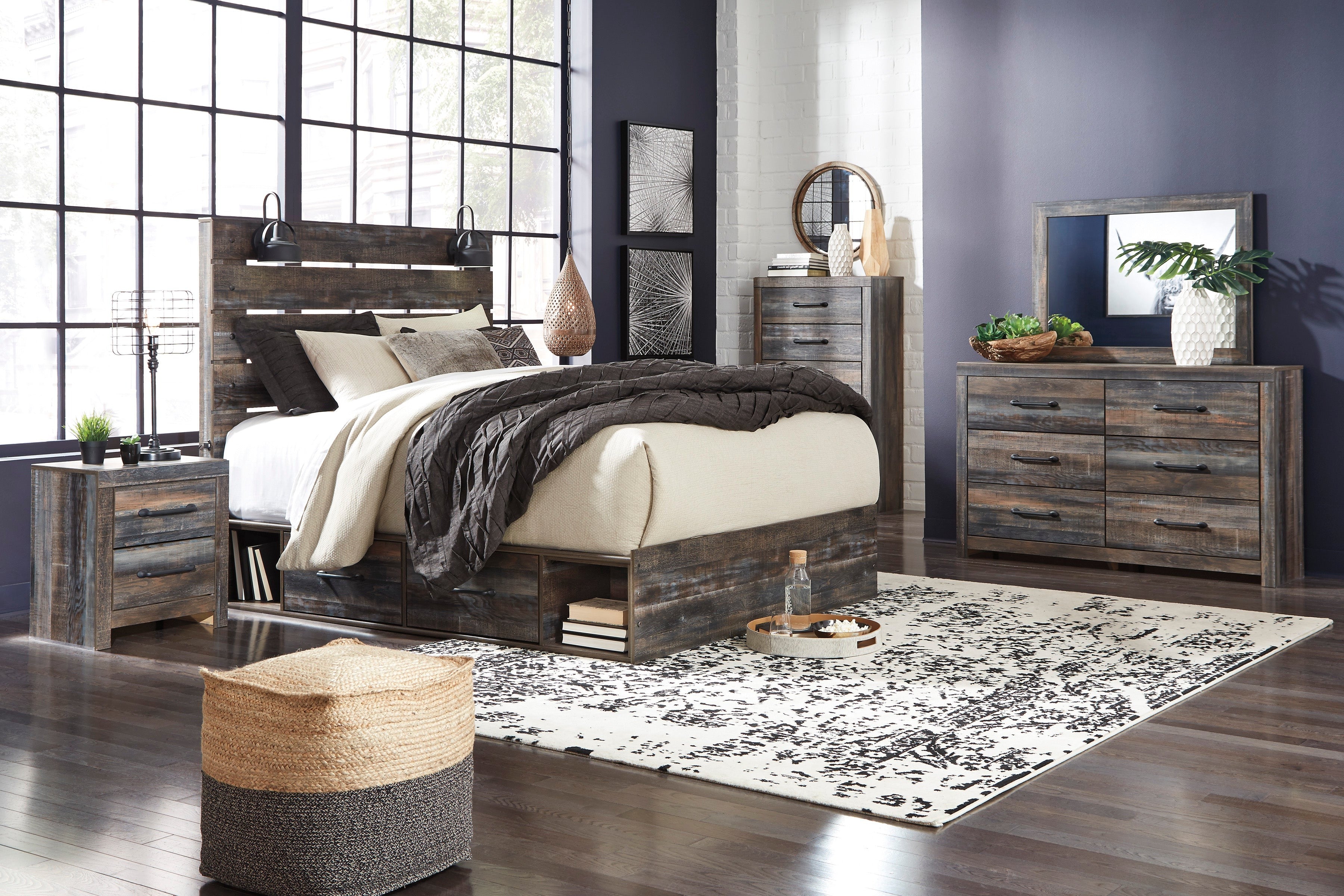 Drystan Multi Side Storage Platform Bedroom Set - SET | B211-56 | B211-58 | B211-160 | B211-31 | B211-92 | B100-14 - Bien Home Furniture & Electronics