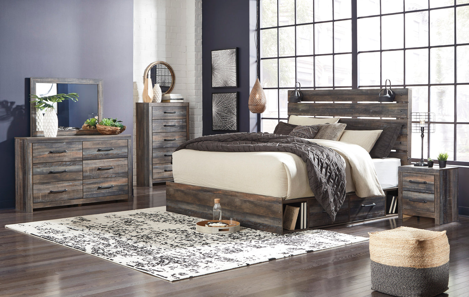 Drystan Multi Side Storage Platform Bedroom Set - SET | B211-56 | B211-58 | B211-160 | B211-31 | B211-92 | B100-14 - Bien Home Furniture & Electronics