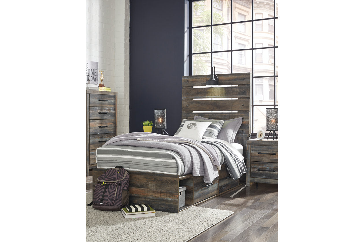 Drystan Multi Twin Panel Bed with 2 Storage Drawers - SET | B100-11 | B211-150 | B211-52 | B211-53 - Bien Home Furniture & Electronics