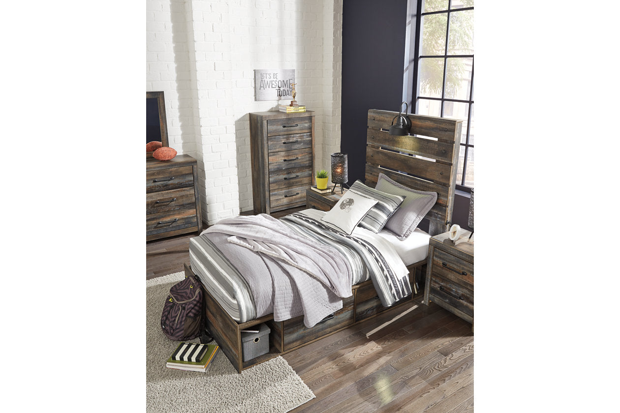 Drystan Multi Twin Panel Bed with 2 Storage Drawers - SET | B100-11 | B211-150 | B211-52 | B211-53 - Bien Home Furniture & Electronics