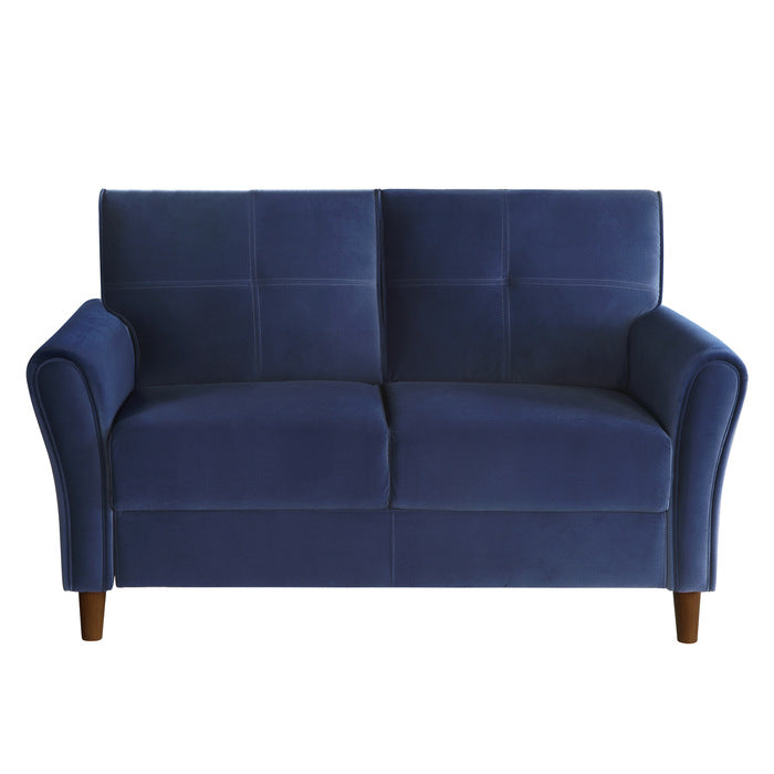 Dunleith Blue Velvet Loveseat - 9348BUE-2 - Bien Home Furniture &amp; Electronics