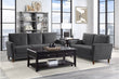 Dunleith Charcoal Gray Velvet Living Room Set - SET | 9348BUE-2 | 9348BUE-3 - Bien Home Furniture & Electronics
