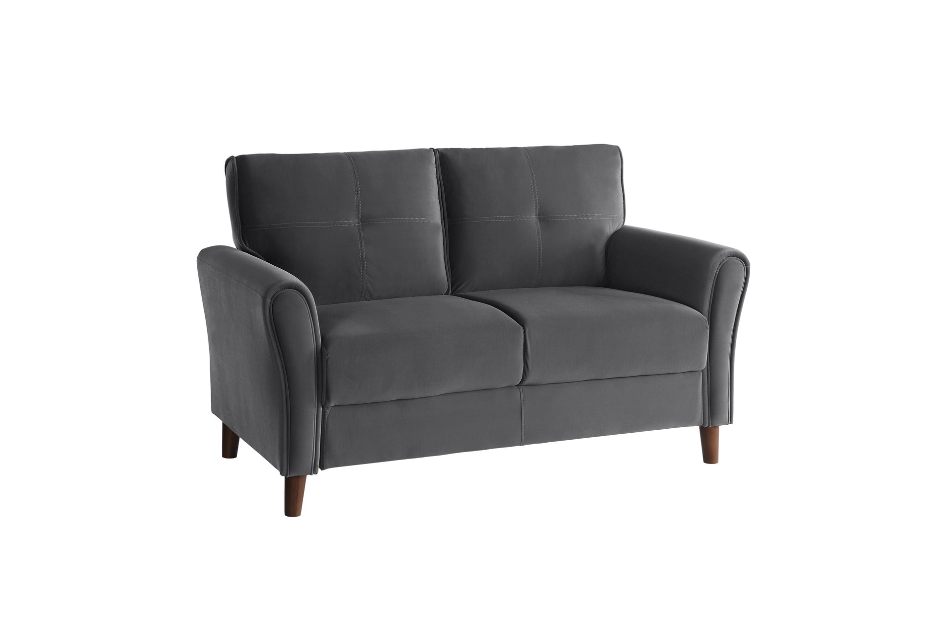 Dunleith Charcoal Gray Velvet Living Room Set - SET | 9348BUE-2 | 9348BUE-3 - Bien Home Furniture &amp; Electronics