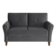 Dunleith Charcoal Gray Velvet Loveseat - 9348GRY-2 - Bien Home Furniture & Electronics