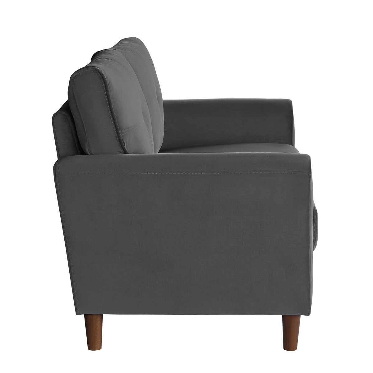 Dunleith Charcoal Gray Velvet Loveseat - 9348GRY-2 - Bien Home Furniture & Electronics