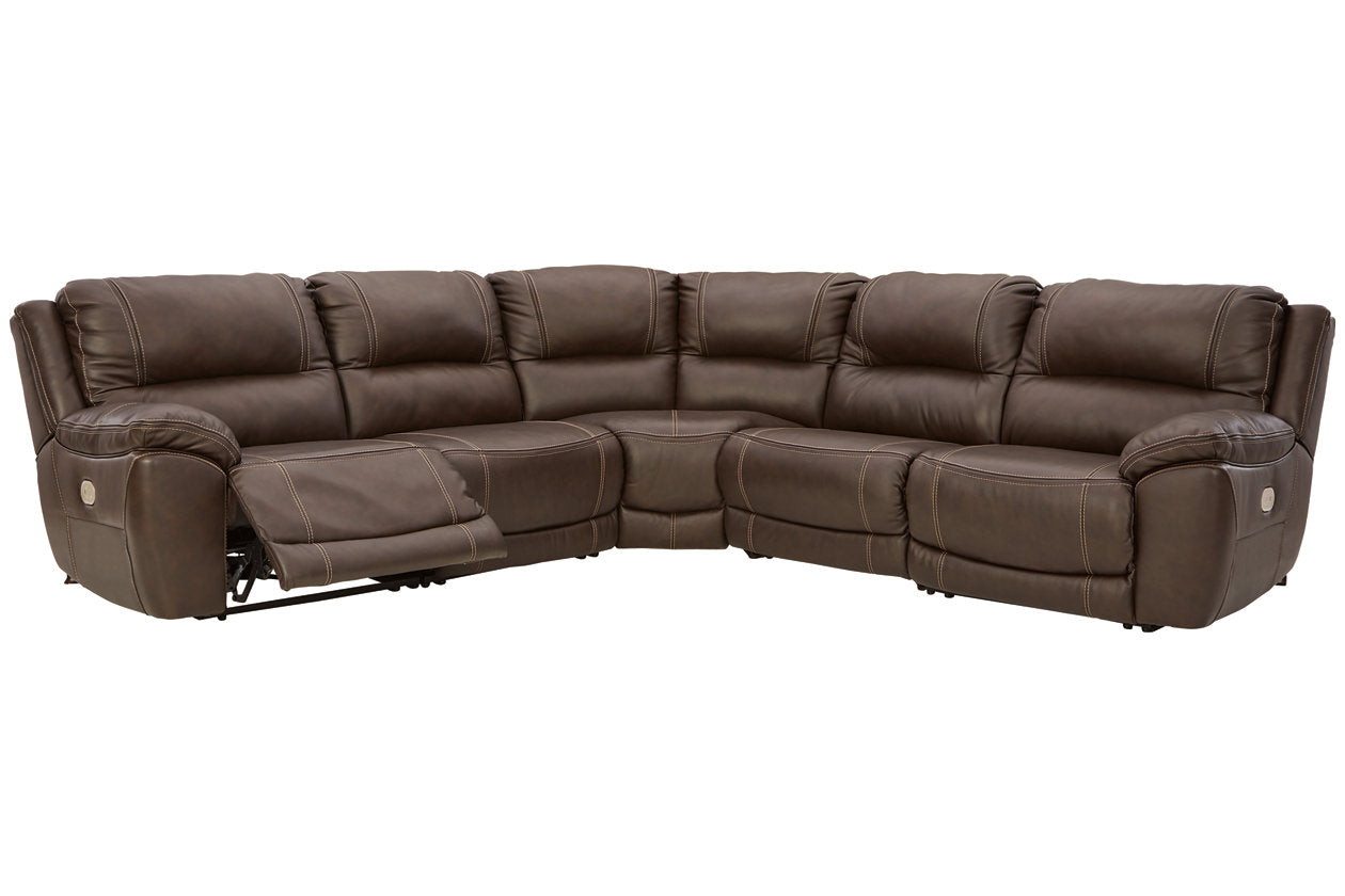 Dunleith Chocolate 5-Piece Power Reclining Sectional - SET | U7160446(2) | U7160458 | U7160462 | U7160477 - Bien Home Furniture & Electronics