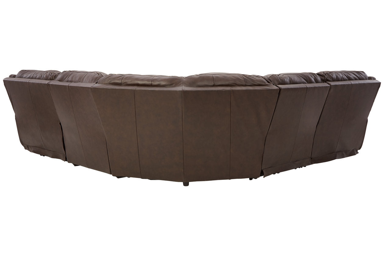 Dunleith Chocolate 5-Piece Power Reclining Sectional - SET | U7160446(2) | U7160458 | U7160462 | U7160477 - Bien Home Furniture & Electronics