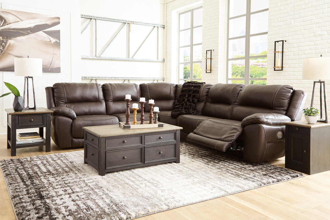 Dunleith Chocolate 5-Piece Power Reclining Sectional - SET | U7160446(2) | U7160458 | U7160462 | U7160477 - Bien Home Furniture & Electronics