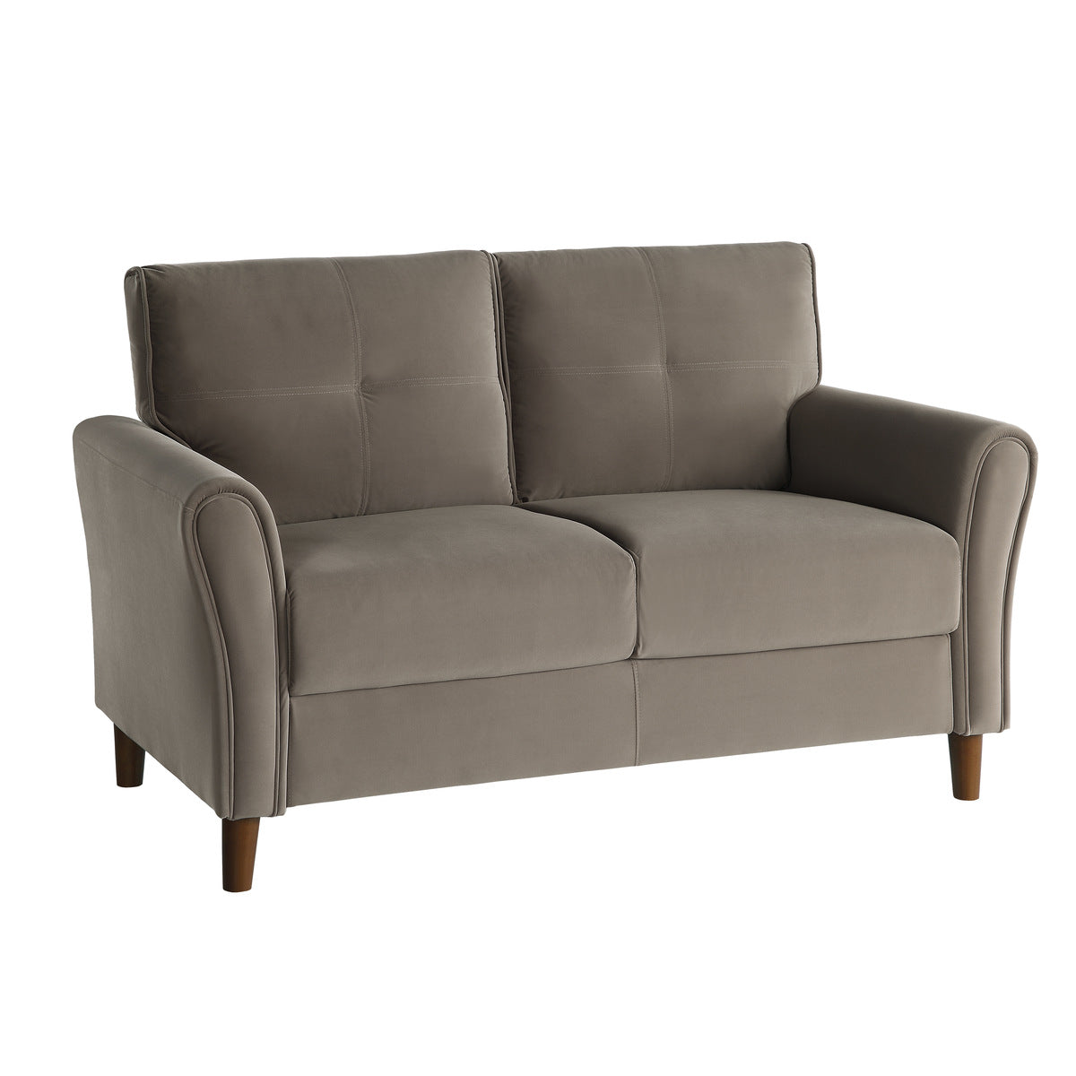 Dunleith Light Brown Velvet Loveseat - 9348BRW-2 - Bien Home Furniture & Electronics