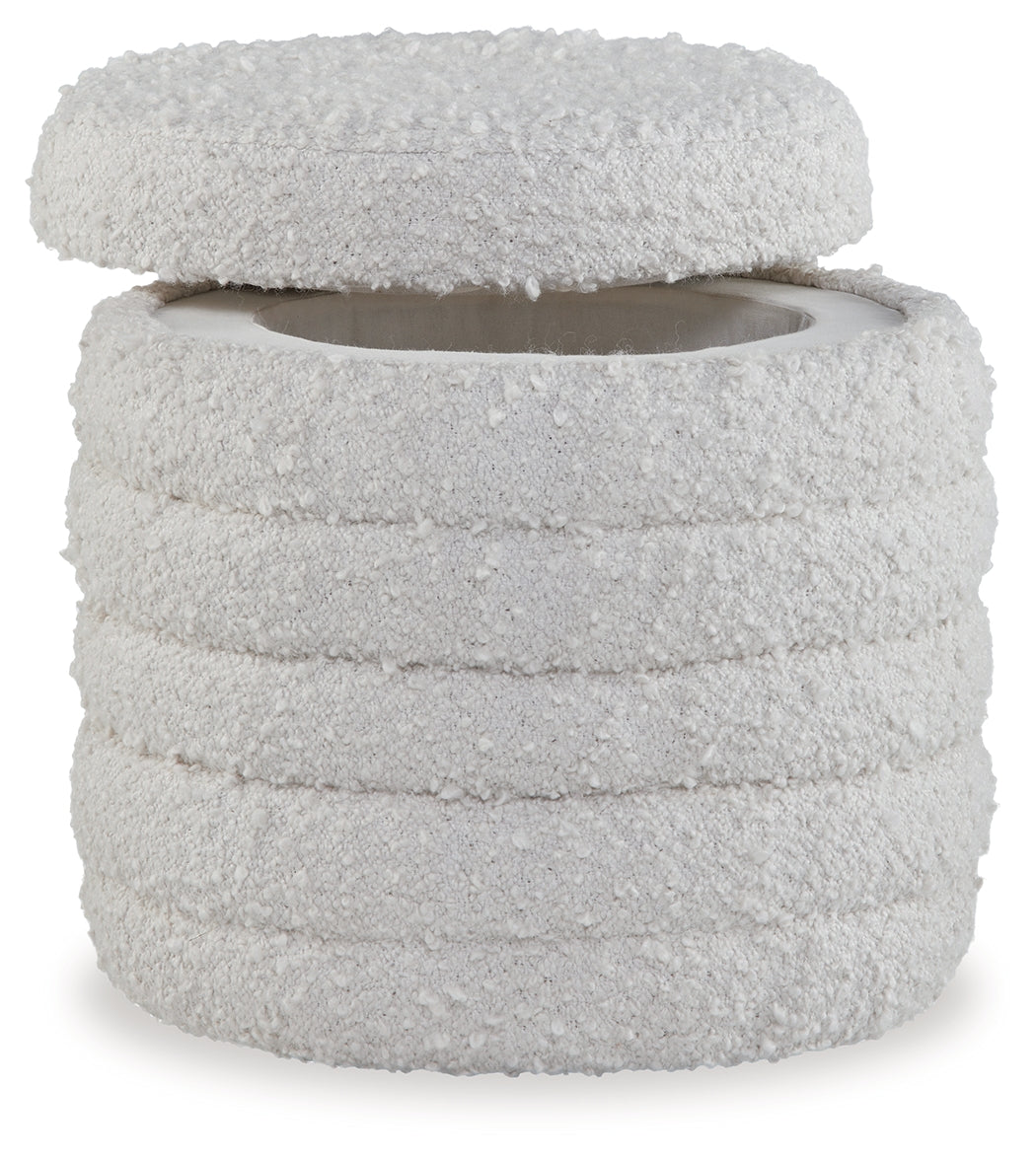 Duntler Ivory Storage Ottoman - A3000678 - Bien Home Furniture & Electronics