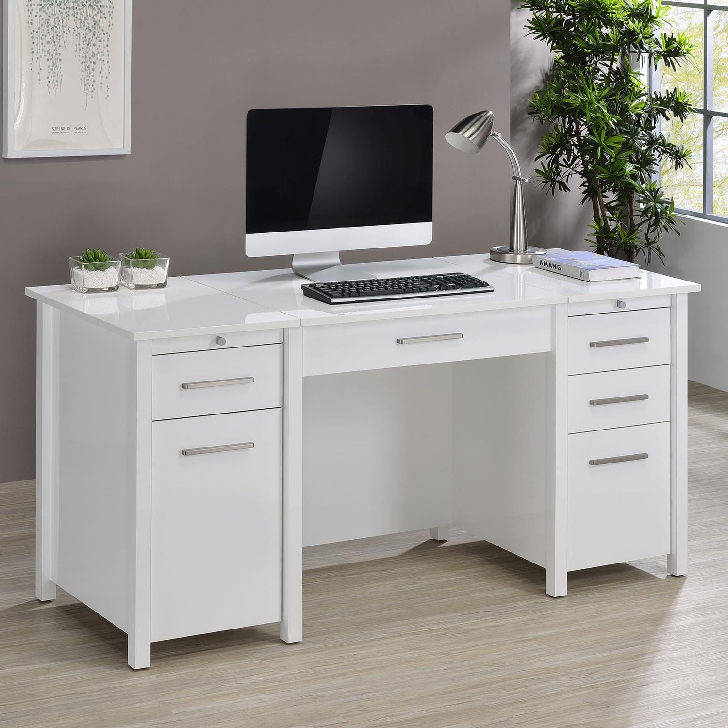 Dylan 4-Drawer Lift Top Office Desk - 801573 - Bien Home Furniture & Electronics