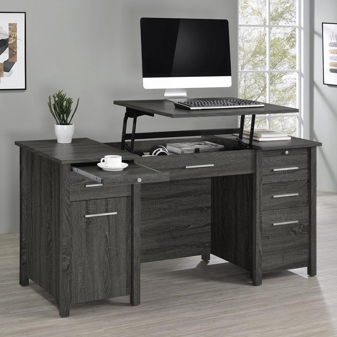 Dylan 4-Drawer Lift Top Office Desk - 801576 - Bien Home Furniture &amp; Electronics