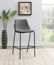 Earnest Gray/Black Solid Back Upholstered Bar Stools, Set of 2 - 183453 - Bien Home Furniture & Electronics