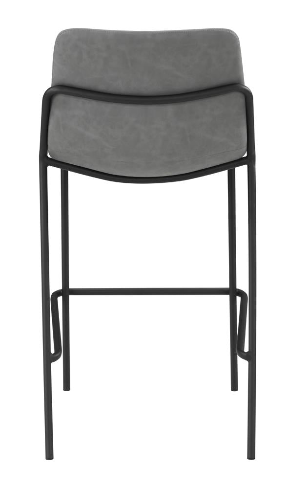 Earnest Gray/Black Solid Back Upholstered Bar Stools, Set of 2 - 183453 - Bien Home Furniture &amp; Electronics