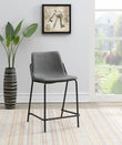 Earnest Gray/Black Solid Back Upholstered Counter Height Stools, Set of 2 - 183452 - Bien Home Furniture & Electronics