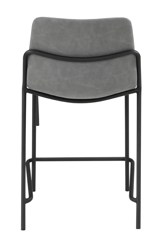 Earnest Gray/Black Solid Back Upholstered Counter Height Stools, Set of 2 - 183452 - Bien Home Furniture & Electronics