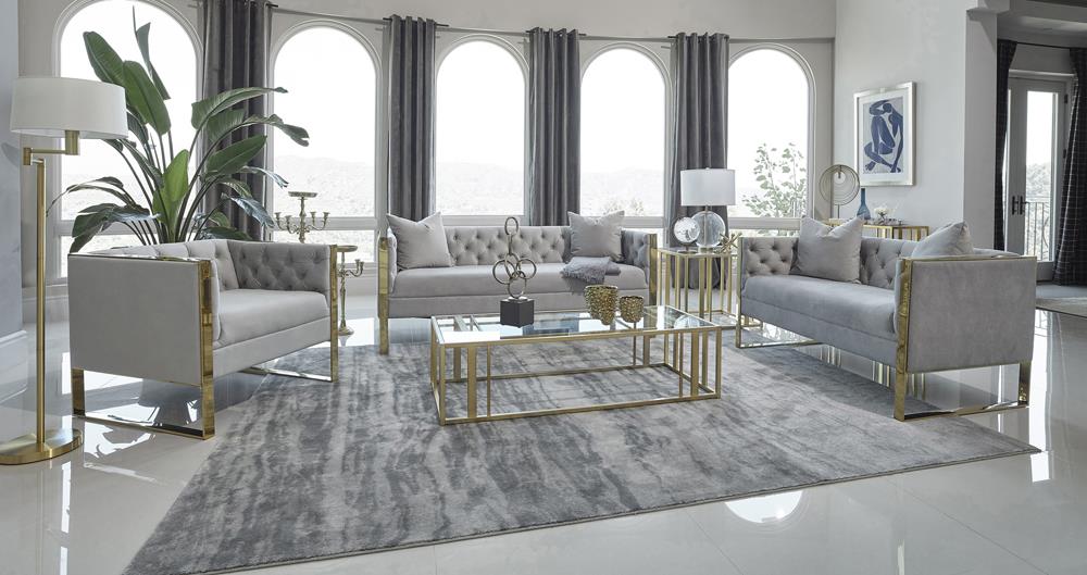 Eastbrook Tufted Back Sofa Gray - 509111 - Bien Home Furniture &amp; Electronics