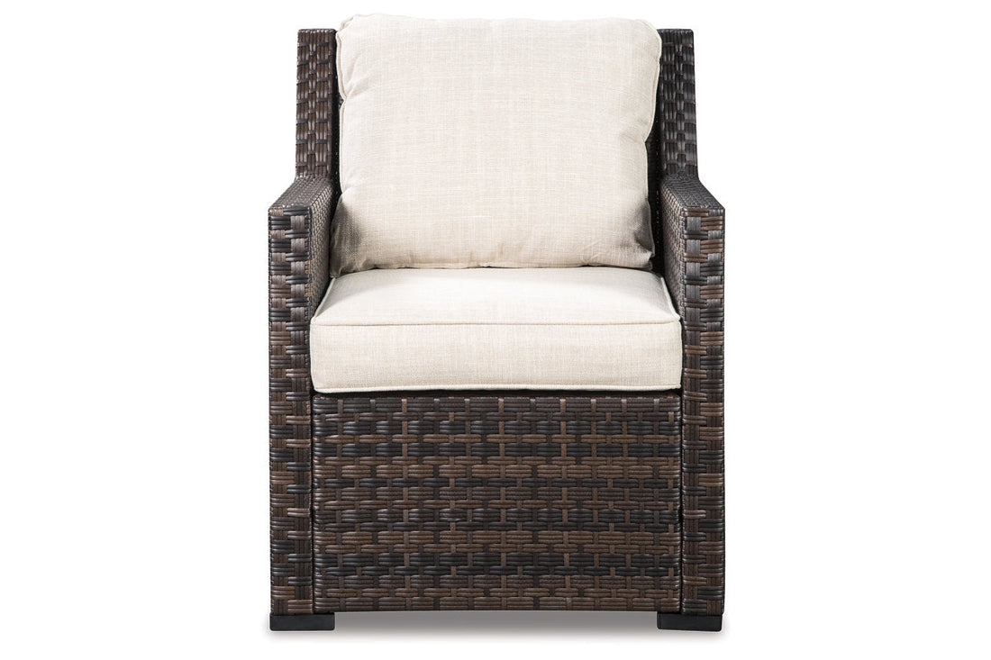 Easy Isle Dark Brown/Beige Lounge Chair with Cushion - P455-820 - Bien Home Furniture &amp; Electronics