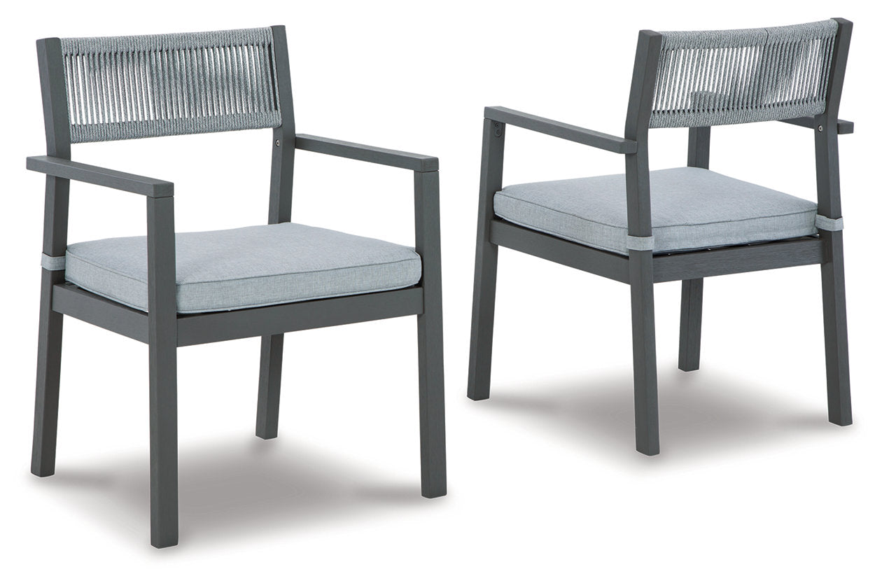 Eden Town Gray/Light Gray Arm Chair with Cushion, Set of 2 - P358-601A - Bien Home Furniture &amp; Electronics