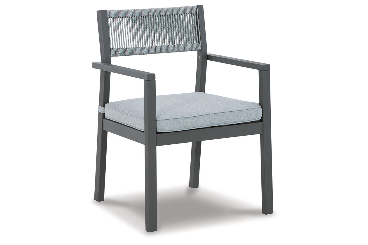Eden Town Gray/Light Gray Arm Chair with Cushion, Set of 2 - P358-601A - Bien Home Furniture &amp; Electronics